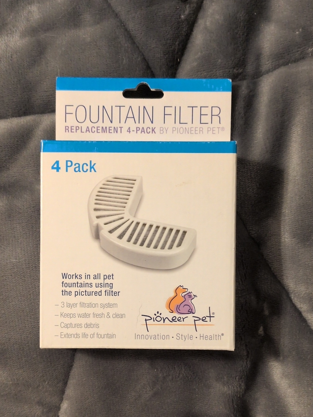 PIONEER Fountain Filter Replacement *3*-Pack in White and Blue
